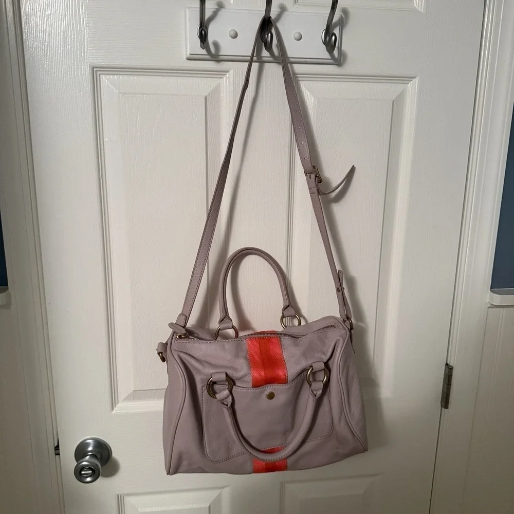 J.Crew Collection Spritzer-Stripe Satchel Lavender Orange Speedy Bag Madewell